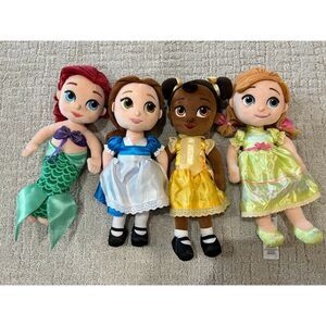 Disney Animators' Soft Doll Set Princess Ariel, Anna, Belle, Tiana (no Elsa)